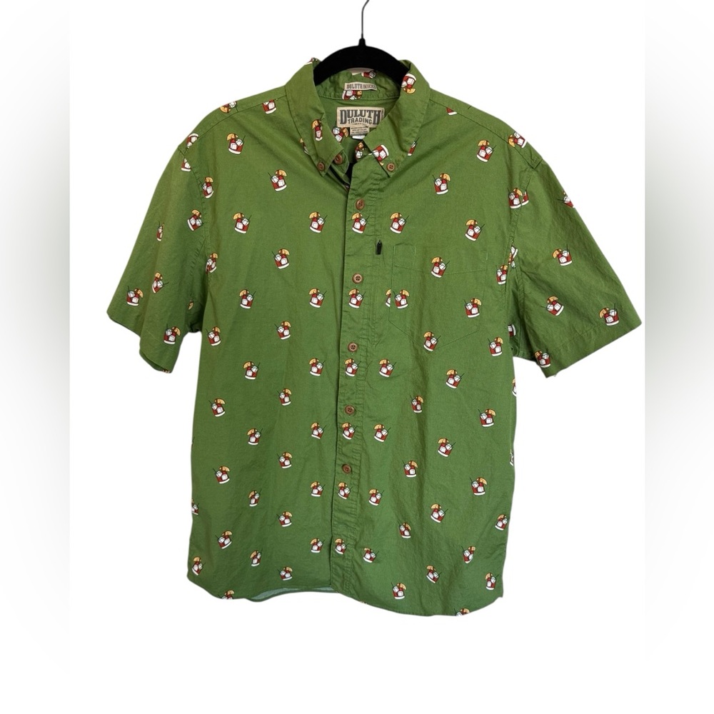 Duluth Trading Co Men's‎ Green Patterned Button Down Shirt